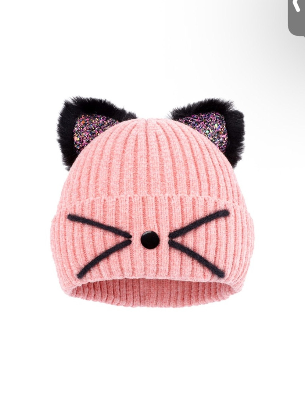 Women Girls  2 Cute Cat Ears Beanie Hat Winter Crochet Knit Cap